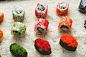 寿司,米,刺身船,特写,传统,菜单,多样,食品,迅速,橙色