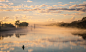 Moruya Dawn : Dawn light and fog mingle on the Moruya River.