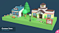 Cartoon Town - Low Poly Assets by ricimi : Cartoon Town is a customizable, mobile-friendly low-poly asset containing many elements that can be used to create a town with a nice cartoon style. 

Tileable floor and roads. Demo scenes and animations included