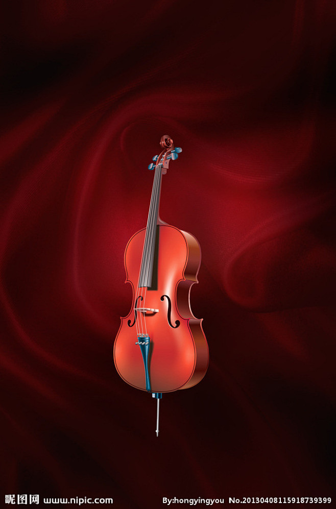 小提琴 地产广告 精品 红色 底纹理
