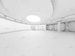白色,建筑,极简构图,空的,抽象,室内,背景聚焦,三维图形,画廊,天窗