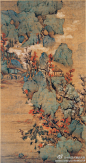 【國畫663】明 藍瑛《仿張僧繇山水圖》—— 絹本設色，現藏無錫市博物館