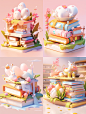 wanggangtie_Books_cute_styles_C4D_Disney_style_toy_sculptures_s_b5b63ad9-b997-4256-b983-4df23bcb1729