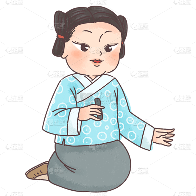 中国风-人物贴纸-女孩