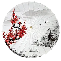 中国古风油纸伞卡通手绘油纸伞雨伞