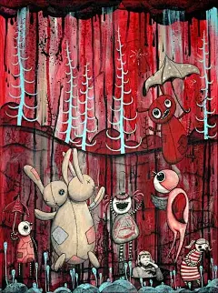 来自Broken Toyland的黑暗系插画，看上去有点恐怖，但还挺具有公益气息的。-桔子草莓小站-人人小站