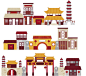 卡通中国传统建筑