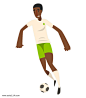 白色绿色队服足球运动人物PNG