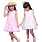2014儿童公主裙夏季白色连衣裙 4-7岁女童白色纱纱公主裙连衣裙