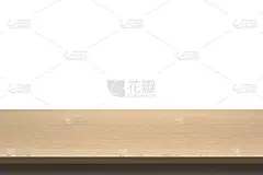 孤立的白色背景上的木桌子顶部