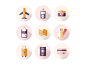 Travel icon set