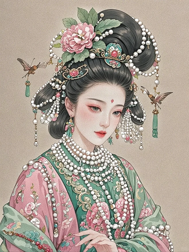 中式粉绿浪漫 - 小红书