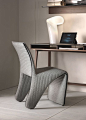 Freeline chair by Pacini & Cappellini with metal structure covered in leather, eco-leather or fabric (removable).