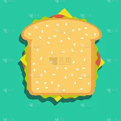 食物说明-汉堡。现代平面设计理念。