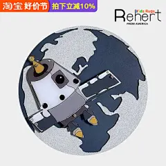 美国REHERT加厚卧室书房阅读圆形地毯宇航员卡通男孩儿童房床边毯-淘宝网