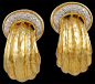 DAVID WEBB Diamond Gold Earrings - Yafa Jewelry