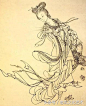 中国画——白描人物，美哭了