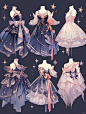 礼服｜oc连衣裙服设手帐插画素材18弹