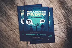 矢量插画万圣节派对传单模板素材7L6F6B插图(2)