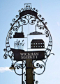 The Village sign of Wickham Market,in Suffolk, England.