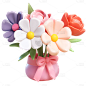 通用软3D立体彩色花束花朵元素贴纸