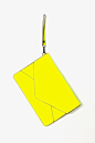 Neon yellow 糖果荧光黄色信封手拿包可斜跨单肩