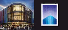 极简抽象海报表现下的建筑 : 建筑师兼平面设计师giuseppe gallo制作了一系列的海报，用几何图形抽象地把建筑外墙和结构用极简风格的图案表现出来。