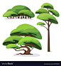 Set cartoon stylized tree and bush Royalty Free Vector Image , #AFFILIATE, #stylized, #tree, #Set, #cartoon #AD