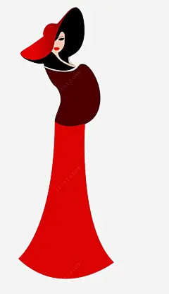 卡通人物戴大沿帽时尚美女png免抠素材_新图网 https://ixintu.com 美女插画 女性插图 卡通人物漫画 服装模特 时装模特 时尚女性 性感美女