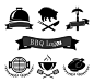 6款黑色烧烤标志设计矢量素材，素材格式：AI，素材关键词：标志,烧烤,BBQ
