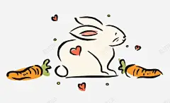 小兔子爱胡萝卜 蓝图 韩国卡通素材 元素 免抠png 设计图片 免费下载 页面网页 平面电商 创意素材