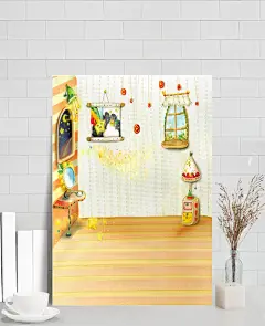 清新可爱小屋图|背景,壁纸,房间,格子窗,卡通,可爱,梦幻,魔法,清新,数码,田园风,童话,童真,图片素材,想象,星星,夜晚,月亮,数码背景,背景花边,图片素材
