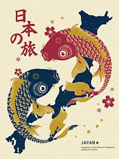 日本招财猫旅行文化旅游美食特色景点地图建筑海报AI矢量分层素材