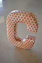 Fabric Letter / Initial/ Name Wall Hanging in Pink - Letter C