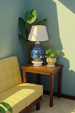 卡通清新客厅室内装修效果图模型