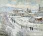 作　　者：克劳德·莫奈 - Claude Monet
作品名称：阿让特伊的雪景 - View of Argenteuil - Snow