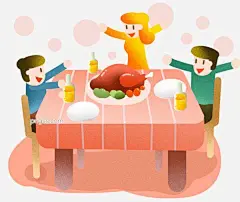 感恩节家庭聚会插画图片大小3508x2953px 图片尺寸2.01 MB 来自PNG搜索网 pngss.com 免费免扣png素材下载！吃火鸡#感恩#火鸡#卡通手绘#美国节日#美食#免扣png#派对#生日聚会#温馨温暖#小清新插画#