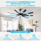 Amazon.com: CJOY 62 inch Ceiling Fan with Lights, Modern Black Ceiling Fan with Remote Control, 9 Aluminium Blade, 6 Speed, DC Motor, Dimmable LED Light Fan for Indoor Room/Covered Outdoor : Tools & Home Improvement