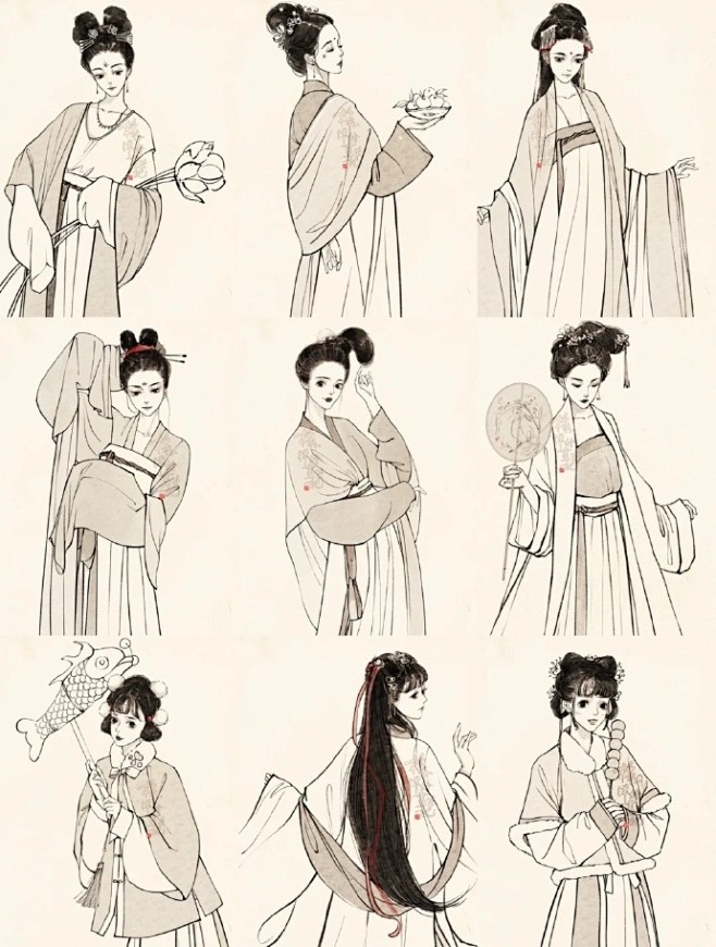 “ 汉服人物造形 … ”丨杨小洋 · 绘...