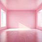 Poweder pink Clinique monochromatic 20x30 empty room with clean lines