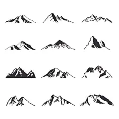 山峰手绘  - 源文件下载【酷图网】山峰,雪山,手绘,矢量,高山,大山,山顶