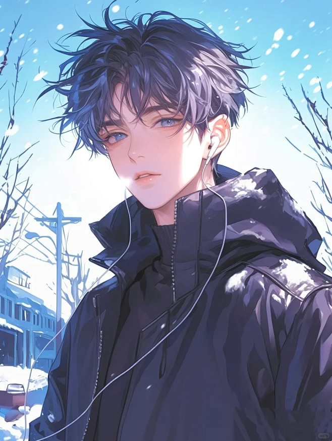ai图库｜雪天蓝瞳男 - 小红书