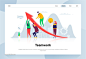 现代化扁平设计理念Web仪表盘登录页面模板 Landing Page Templates