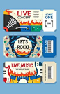 Flat Design Music Festival Ticket Template