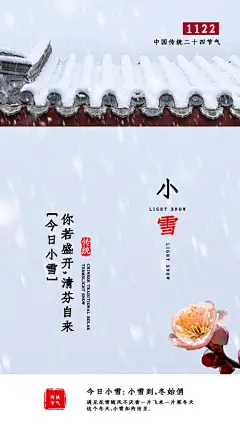 创意霜降小雪大雪立冬节气寒冷下霜海报