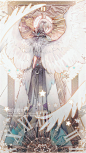 游戏角色天使神种族原画设定集黑白羽毛翅膀参考图片素材动漫卡通-淘宝网