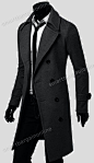 Mens Trench Coat Winter Warm Long Jackets Outwear Double Breasted Overcoat s XXL | eBay: 