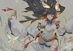 p站 pixiv 手绘 人物 头像 封面 壁纸 动漫 原创 同人 插画 次元 手游 山海战记 山海戦記 聂小倩 投稿者：Krenz 、灵语录