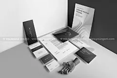 信封信纸名片文具品牌VI应用空白贴图ps样机素材国外设计模板下载_颜格视觉