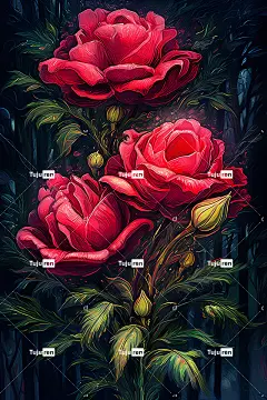 Ai产生的 红色的 玫瑰 花朵 花的 植物 艺术 充满活力